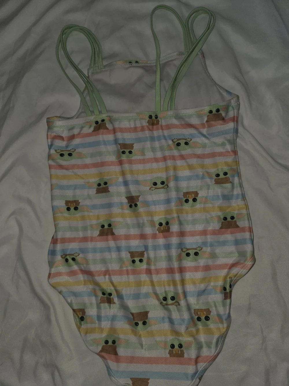 Star Wars White Swimsuit with Green Trim